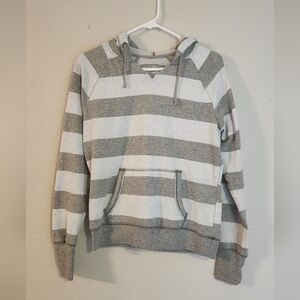 Arizona Gray And White Striped Hoodie Junior's Size M